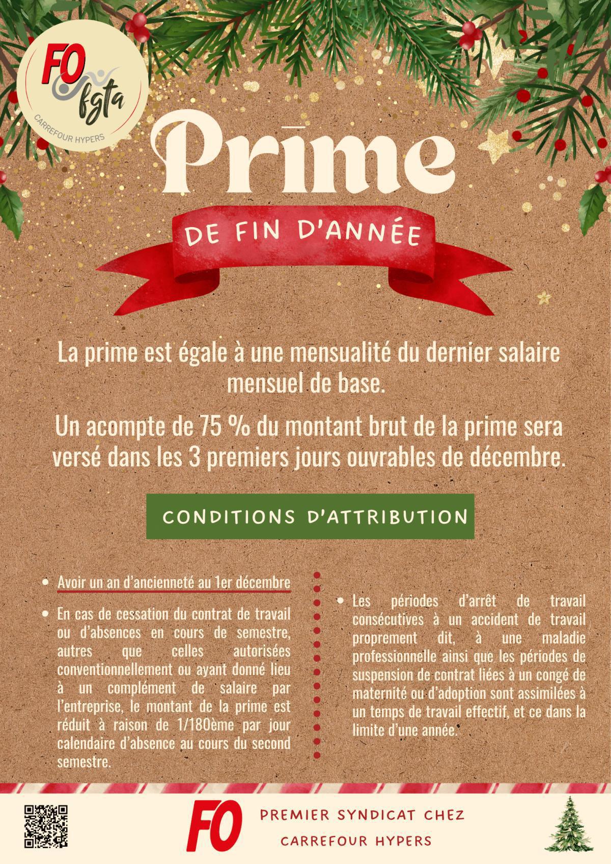 La prime de fin d'année arrive !