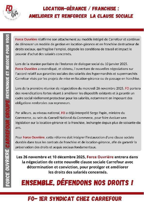 Location-gérance / franchise : améliorer et renforcer la clause sociale