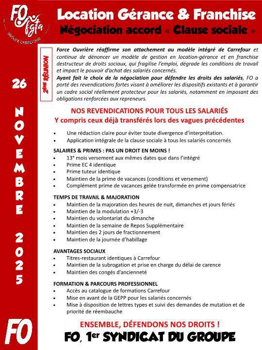 Location Gérance & Franchise : négociation accord « Clause sociale »