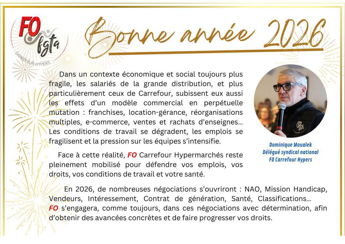 Les voeux 2026 du délégué syndical national Les voeux 2026 du délégué syndical national