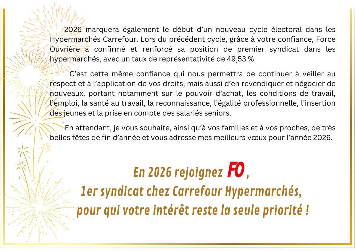 Les voeux 2026 du délégué syndical national Les voeux 2026 du délégué syndical national