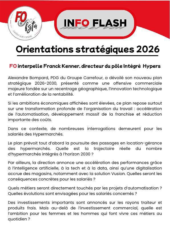 Déclaration sur les orientations stratégiques 2026