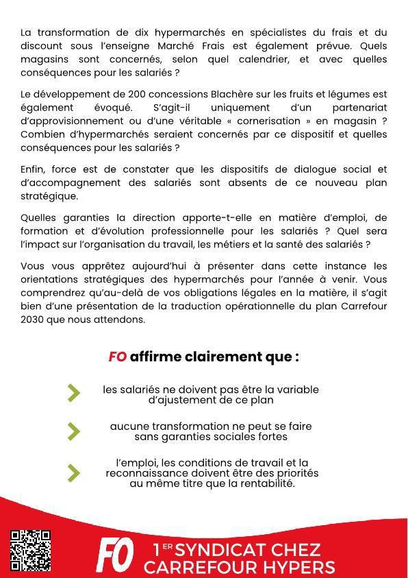 Déclaration sur les orientations stratégiques 2026