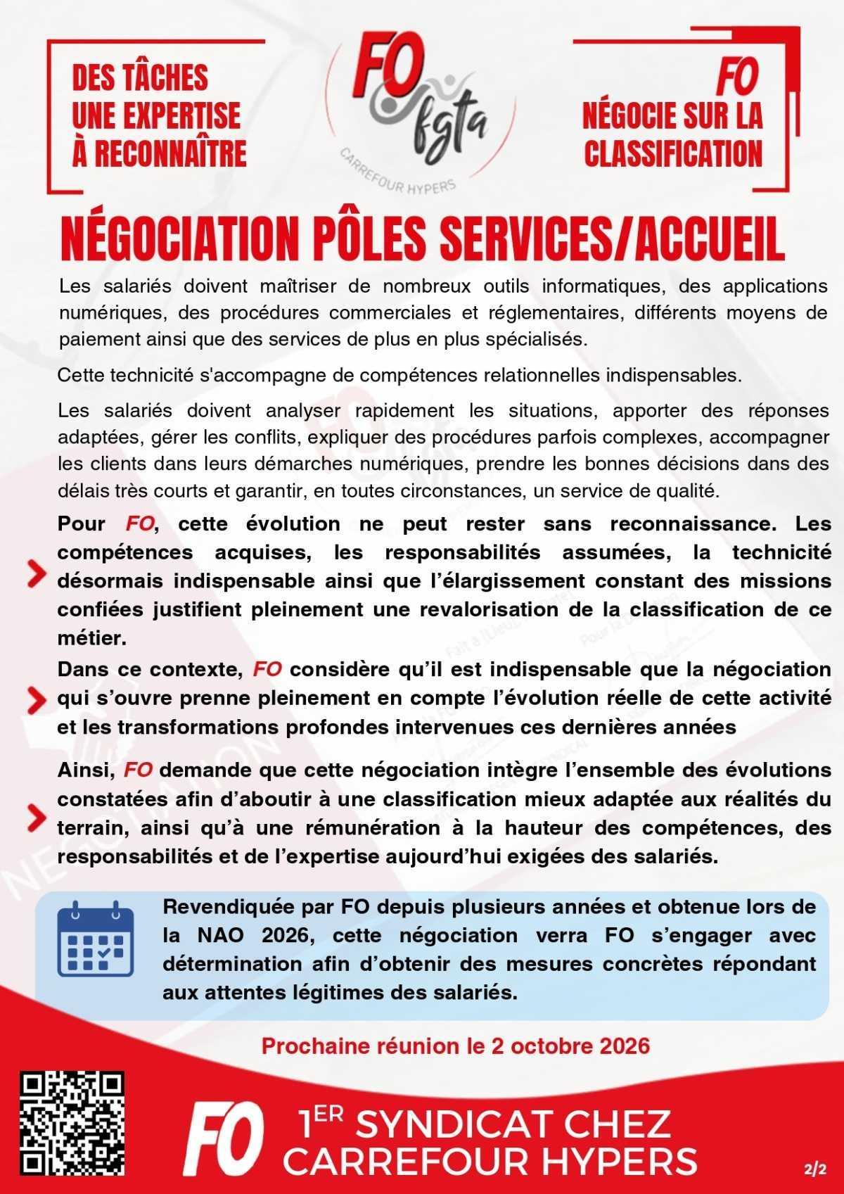 Négociation Pôle services/Accueil : 1ère réunion