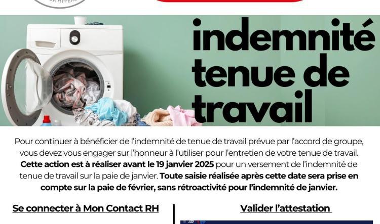 Indemnité tenue de travail