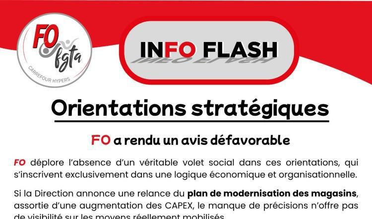 Orientations stratégiques : FO rend un avis défavorable