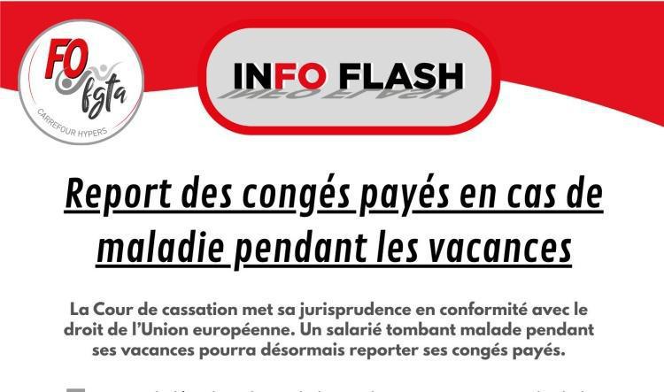 Report des congés payés en cas de maladie pendant les vacances