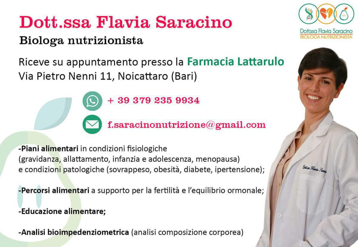 Nutrizionista in farmacia Dott.ssa Flavia Saracino Nutrizionista in farmacia Dott.ssa Flavia Saracino