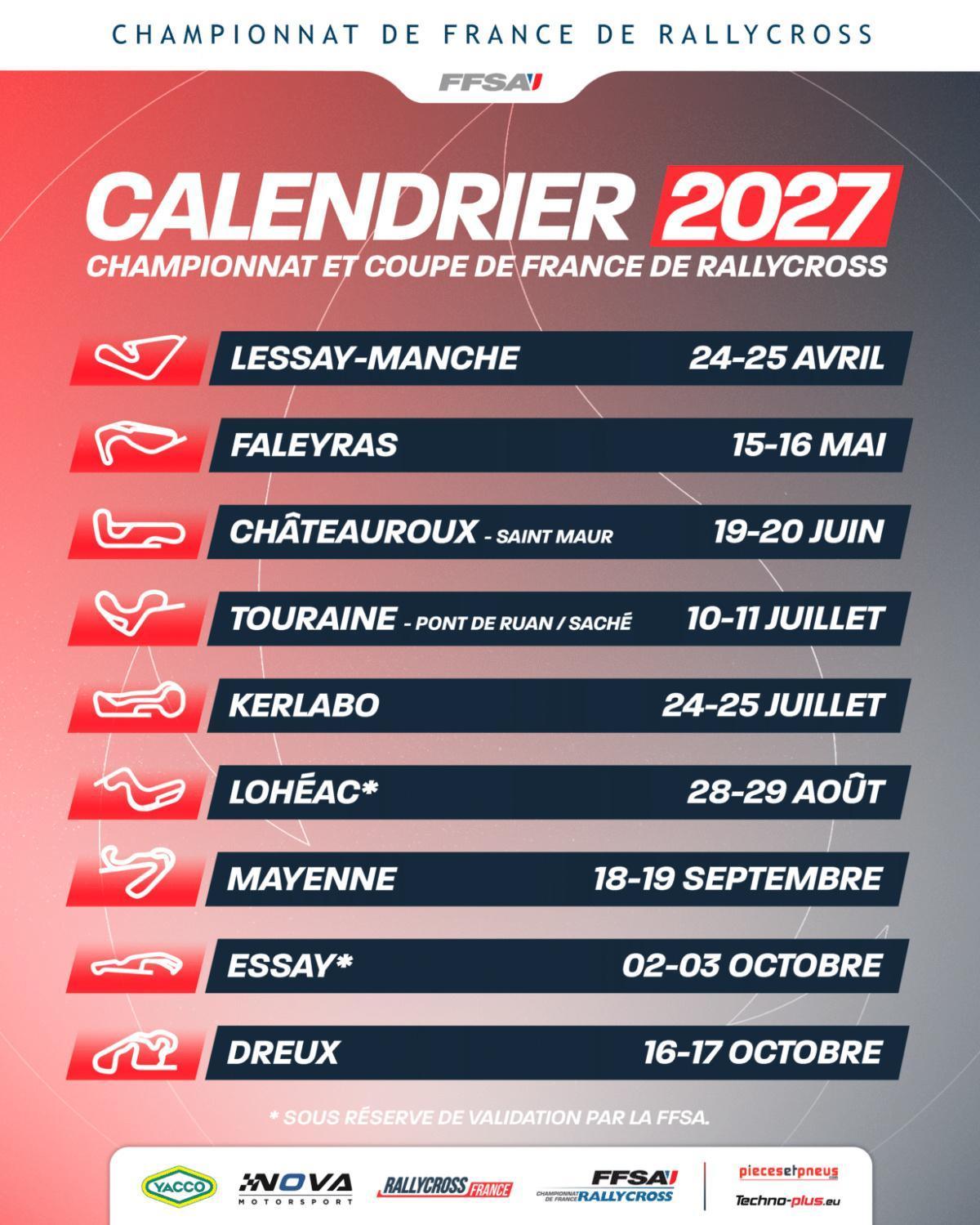 Rallycross France : le calendrier 2027 dévoilé, Essay fait son retour ! Rallycross France : le calendrier 2027 dévoilé, Essay fait son retour !