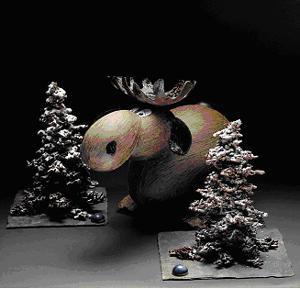Pour ses vitrines de Noël, le chocolatier Patrick Roger revisite le sapin et crée des élans tout en chocolat !