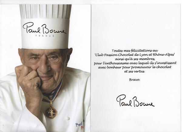 Paul Bocuse sur le Club Passion Chocolat Lyon et Rhône Alpes©