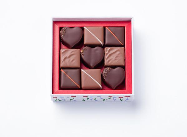 Au Coeur des Jardins Coffret de 9 chocolats ouvert©