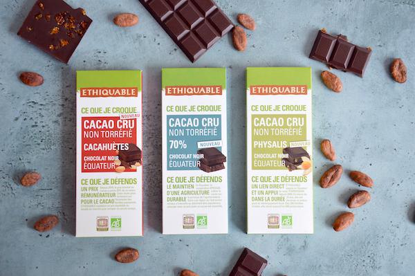 Gamme de talettes Cacao Cru Ethiquable©