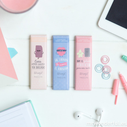 Assortiment de 3 barres de chocolat par Simon Coll pour Mr. Wonderful©