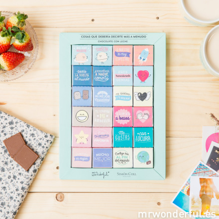 Les carrés de chocolat St Valentin par Simon Coll pour Mr Wonderful©