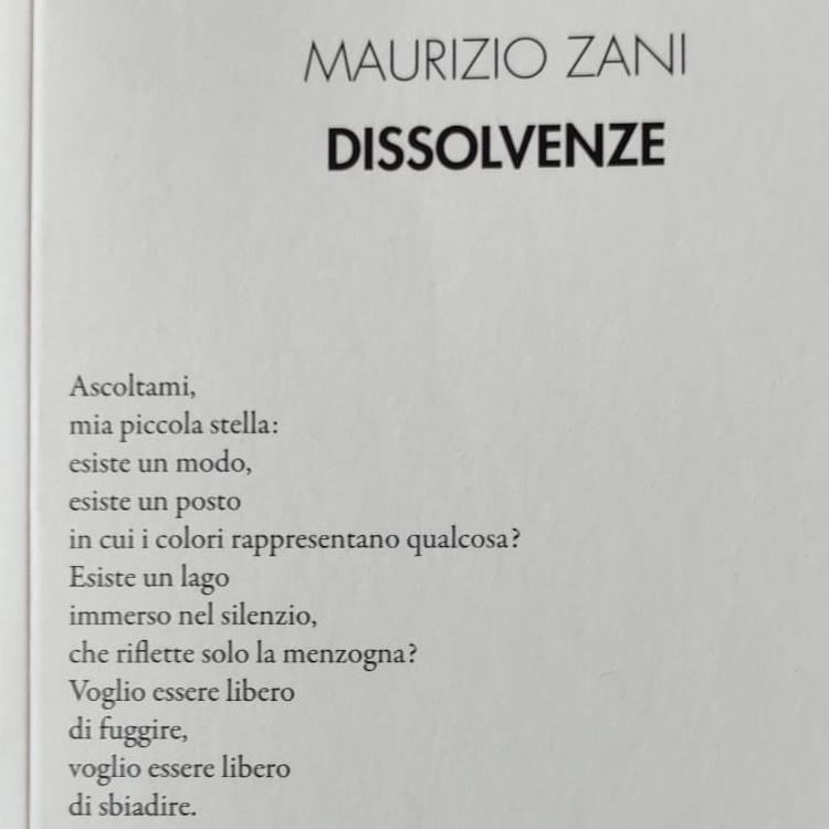 Maurizio Zani presenta DISSOLVENZE la sua raccolta di poesie
