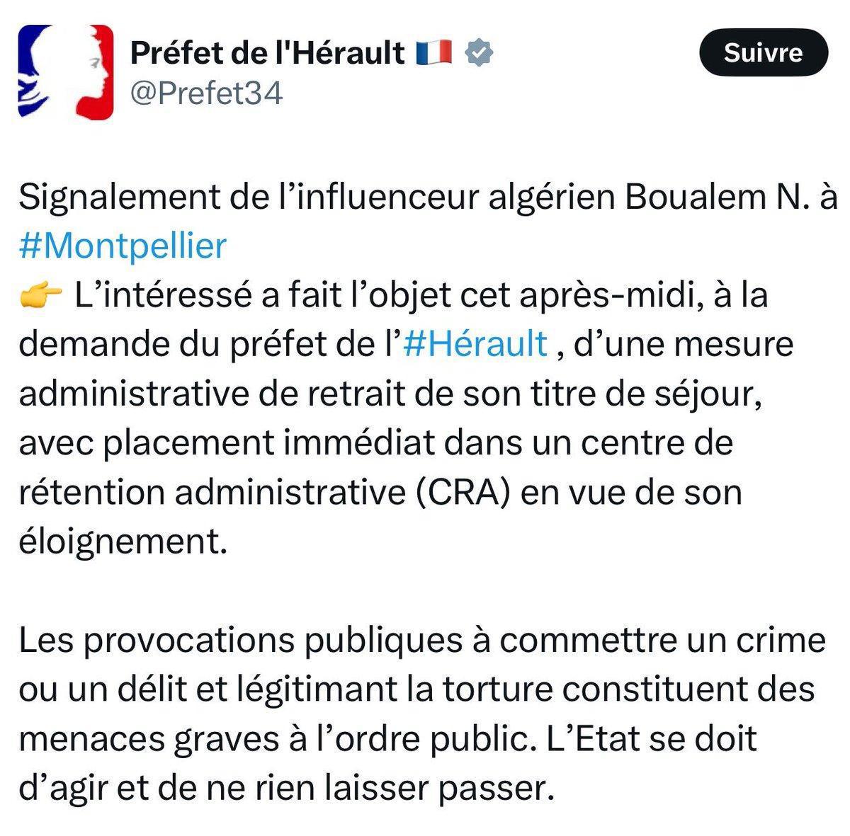 فرنسا تطرد المؤثر "عمي بوعلام" وتسحب إقامته بتهم التحريض على العنف فرنسا تطرد المؤثر "عمي بوعلام" وتسحب إقامته بتهم التحريض على العنف