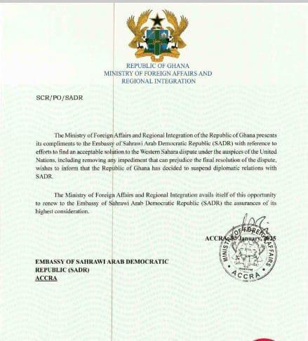 غانا تسحب اعترافها بـ "البوليساريو" وتدعم الموقف المغربي في قضية الصحراء غانا تسحب اعترافها بـ "البوليساريو" وتدعم الموقف المغربي في قضية الصحراء