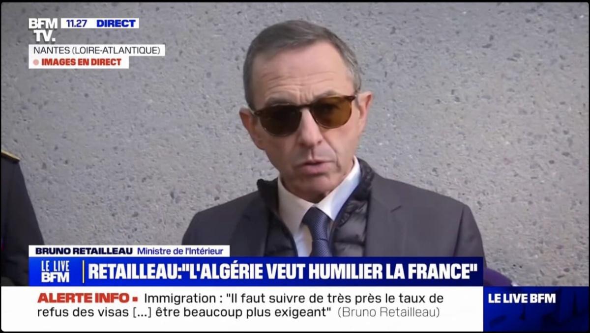 وزير الداخلية الفرنسي يصعّد اللهجة ضد الجزائر: "لن نتحمل هذا الوضع بعد الآن" وزير الداخلية الفرنسي يصعّد اللهجة ضد الجزائر: "لن نتحمل هذا الوضع بعد الآن"