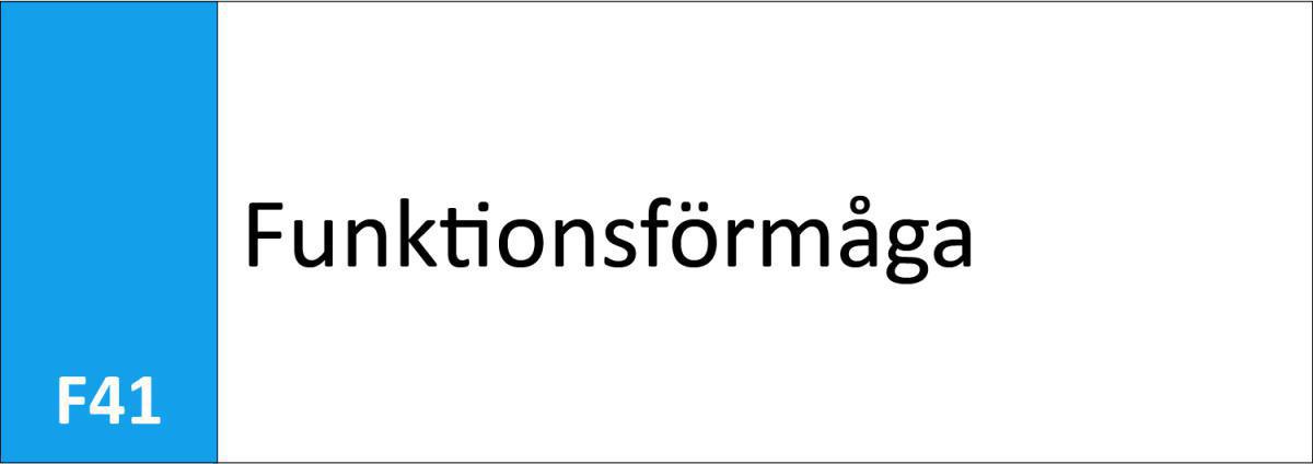F41 Funktionsförmåga F41 Funktionsförmåga
