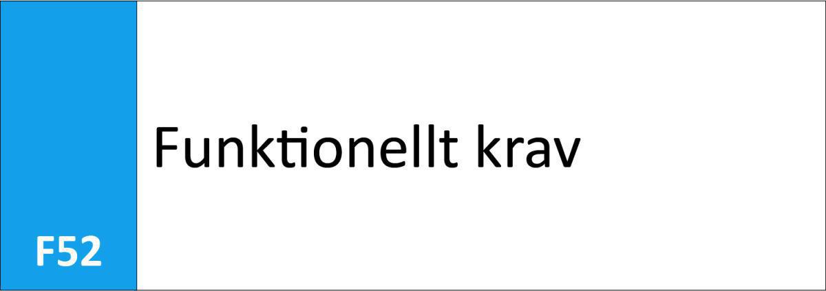 F52 Funktionellt krav F52 Funktionellt krav
