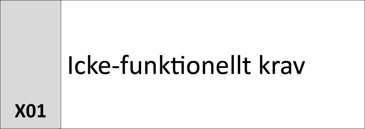 X01 Icke-funktionellt krav X01 Icke-funktionellt krav