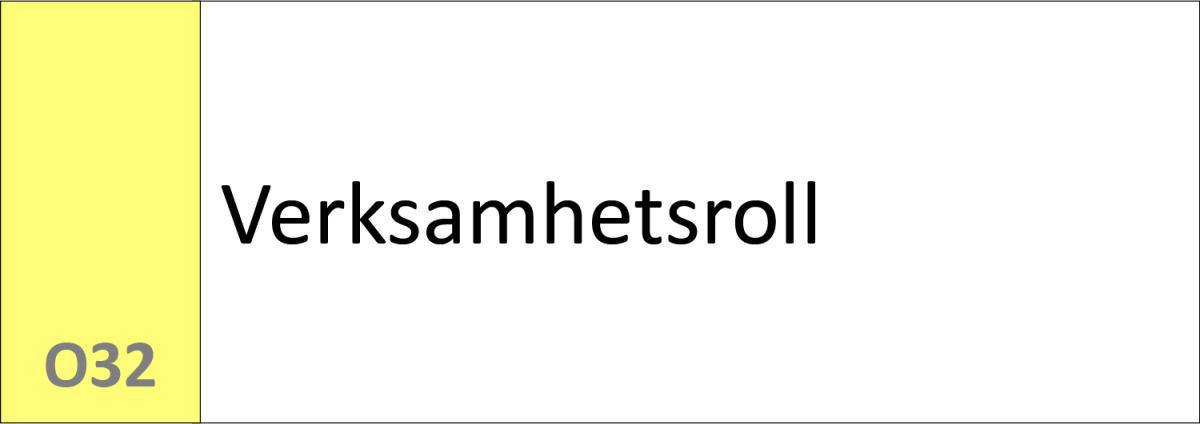 O32 Verksamhetsroll O32 Verksamhetsroll