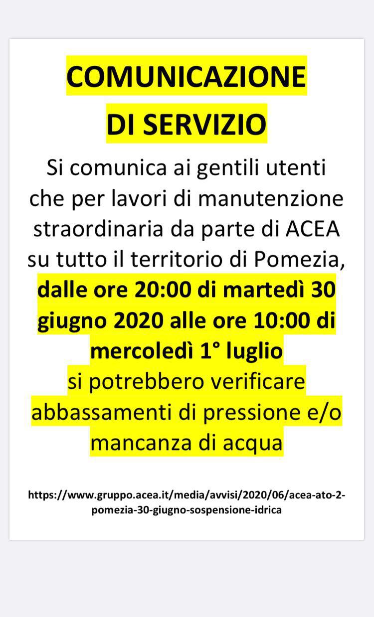 Comunicazione Di Servizio