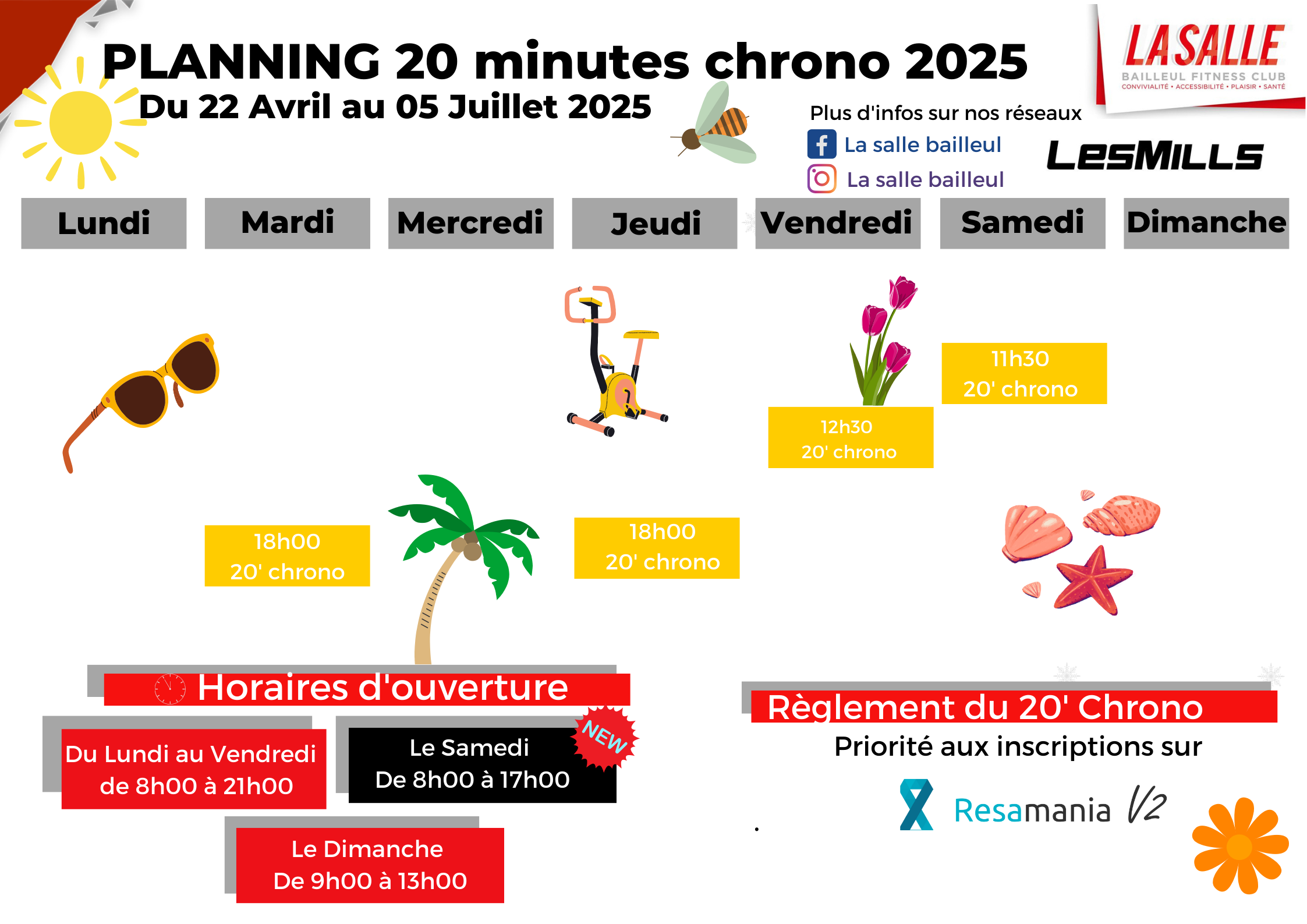 Planning 20' Chrono du 22 Avril au 05 Juillet 2025