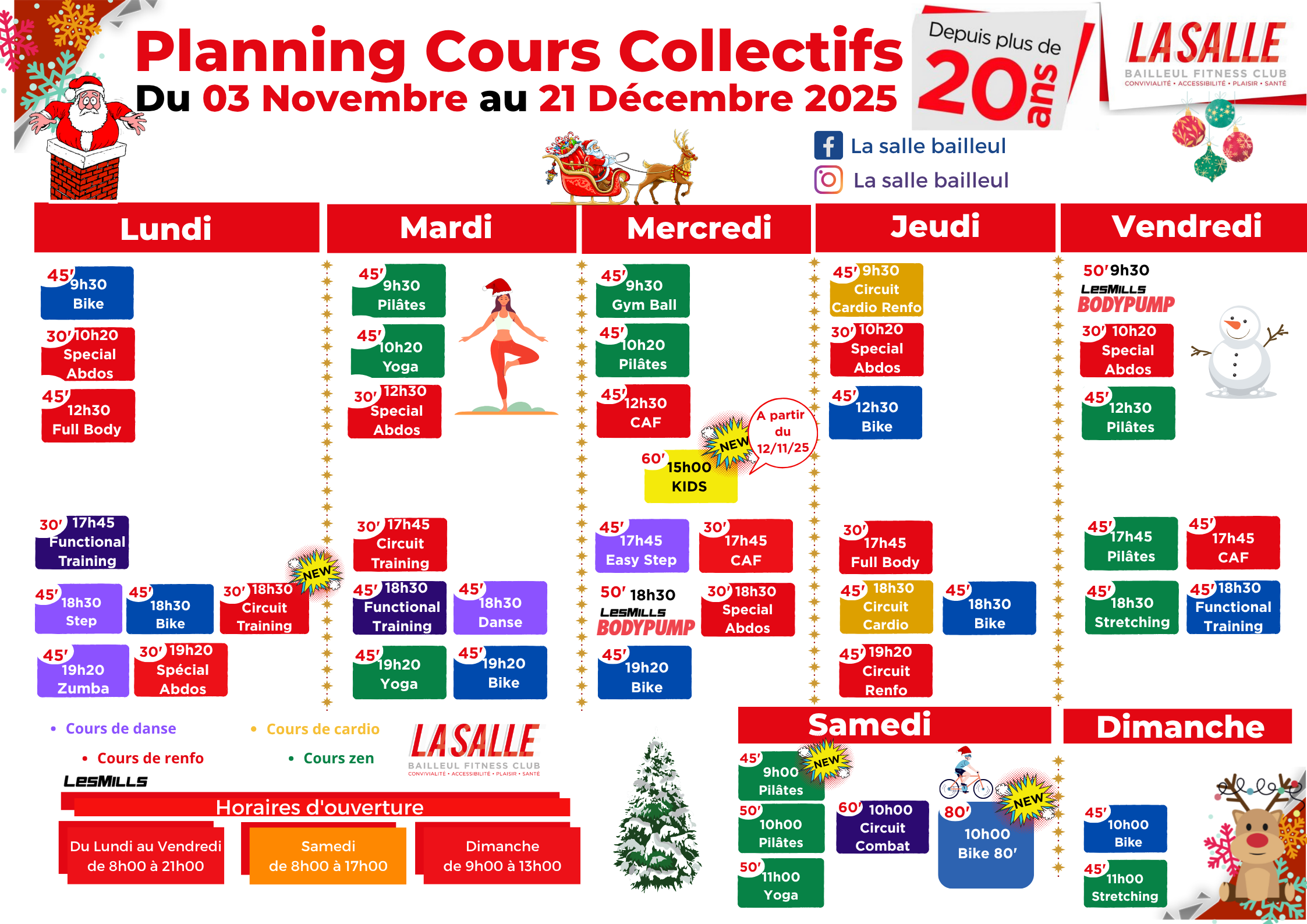 PLANNINGS DU 03 Nov AU 21 Dec 