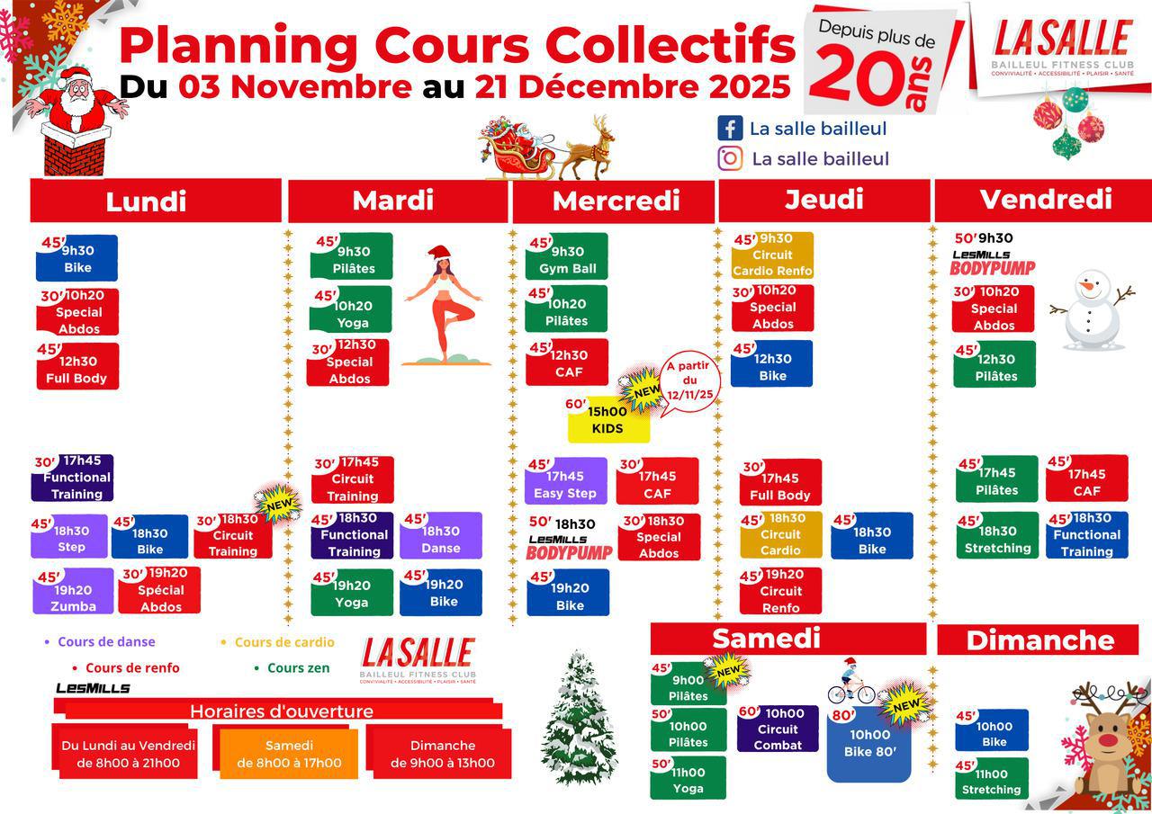 PLANNINGS DU 03 Nov AU 21 Dec 