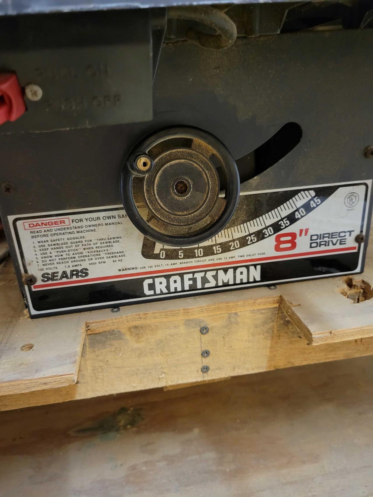 Craftsman Table Saw with Custom Table on Wheels