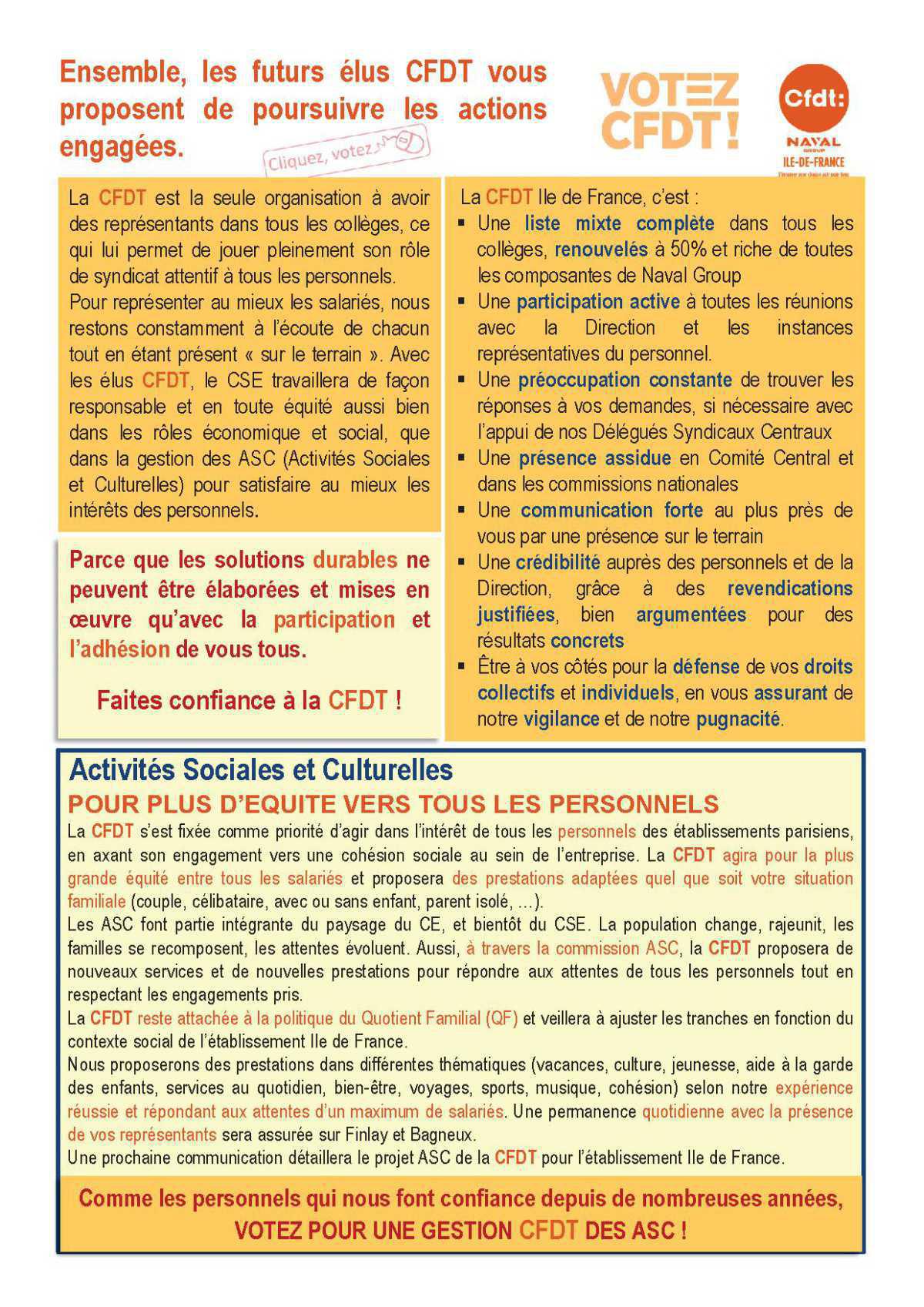 Les candidat-e-s CFDT en Ile-de-France