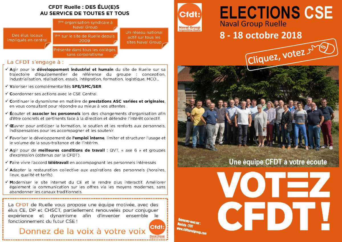 Elections CSE : présentation des candidates et candidats CFDT