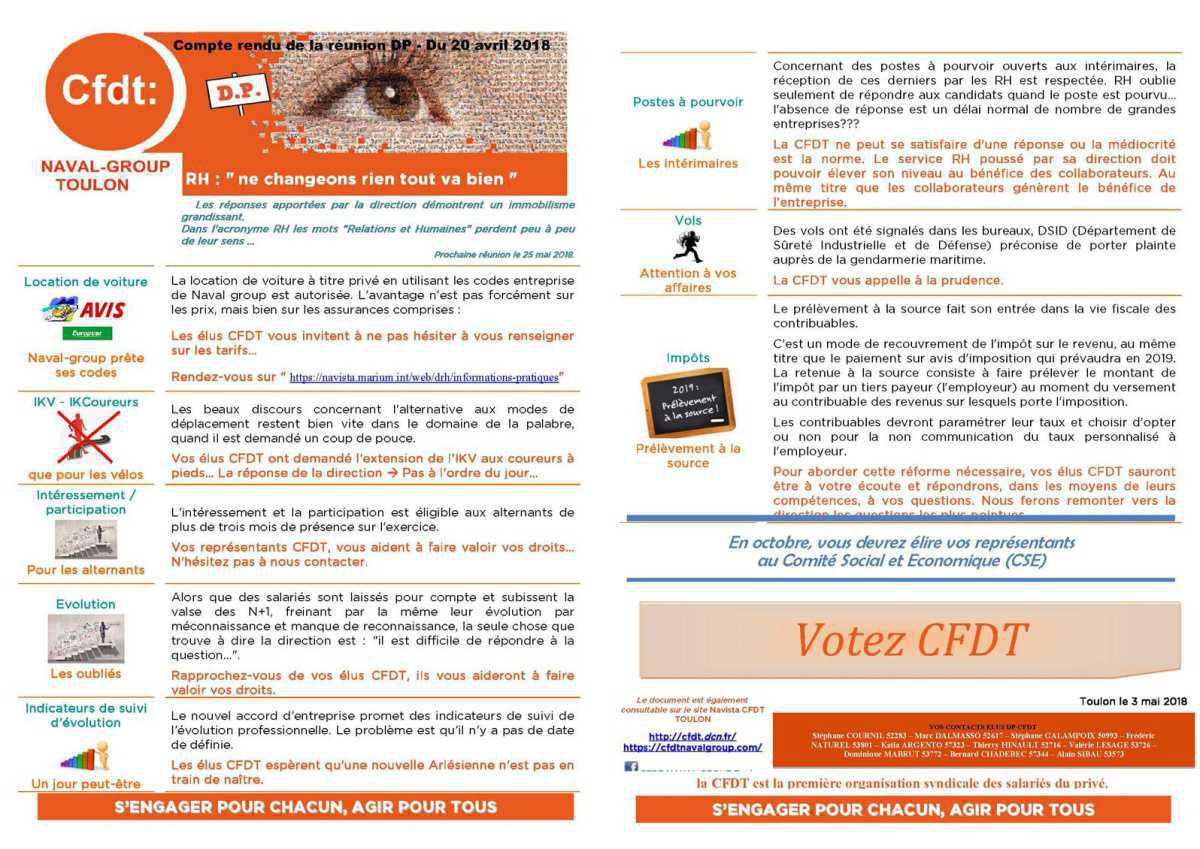 CR DP du 20 avril 2018
