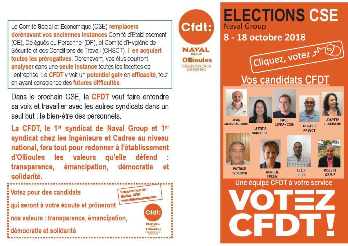 Elections CSE : présentation des candidates et candidats CFDT