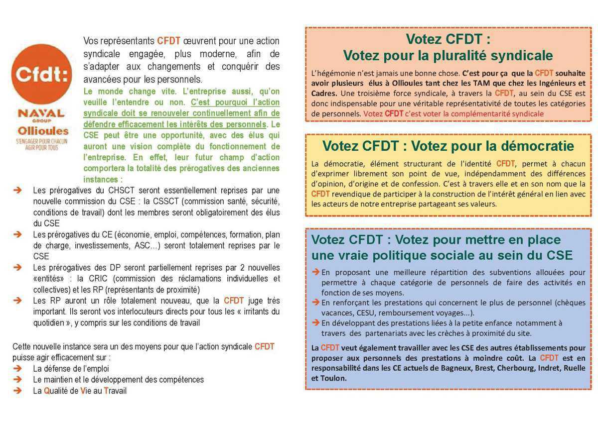 Elections CSE : présentation des candidates et candidats CFDT