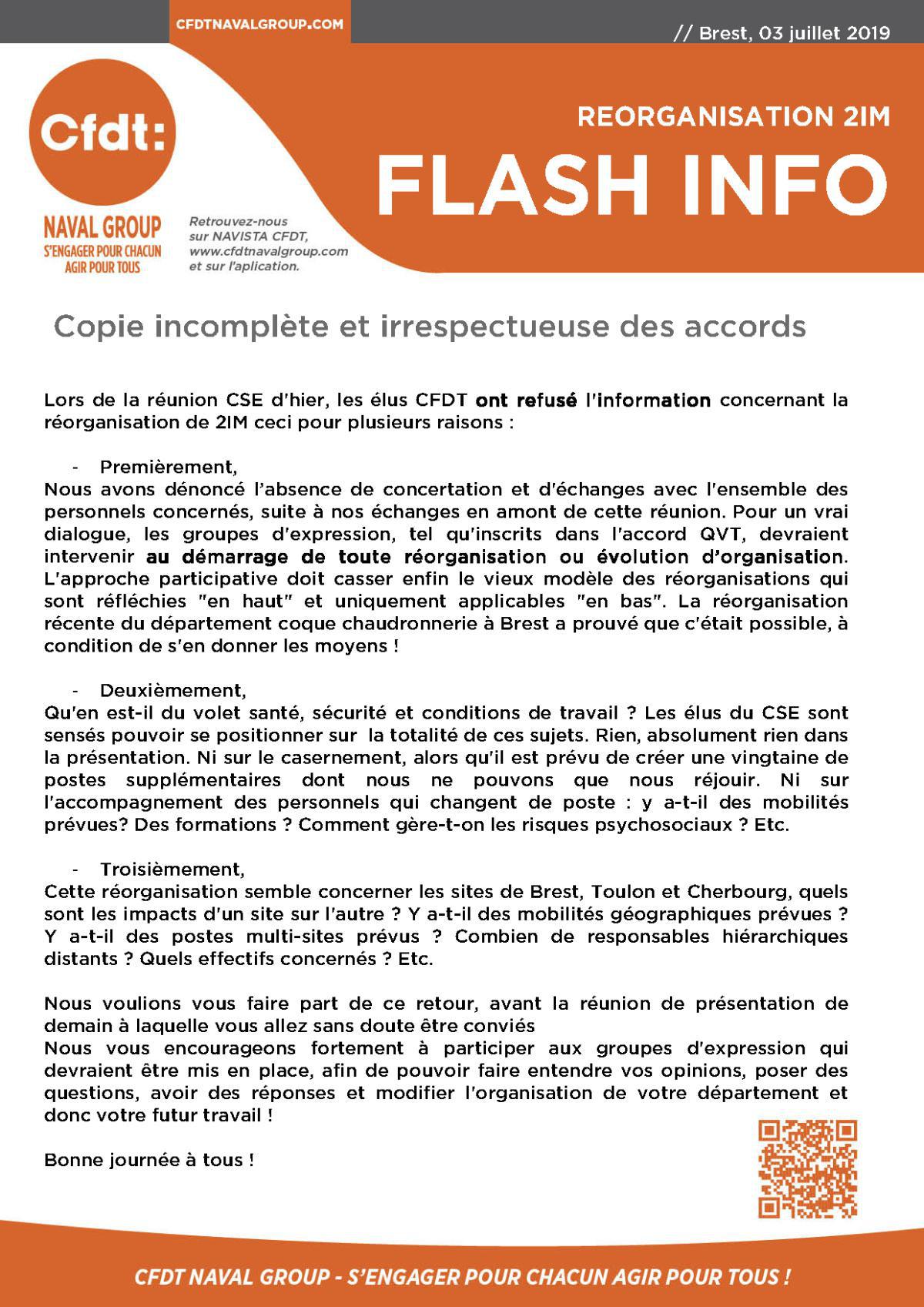Flash Info : Réorganisation 2IM