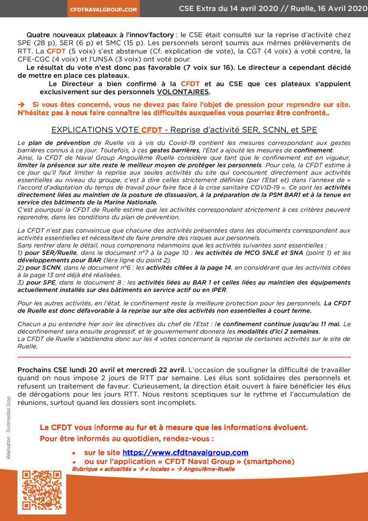 CR CSE extra de Ruelle du 14 avril 2020
