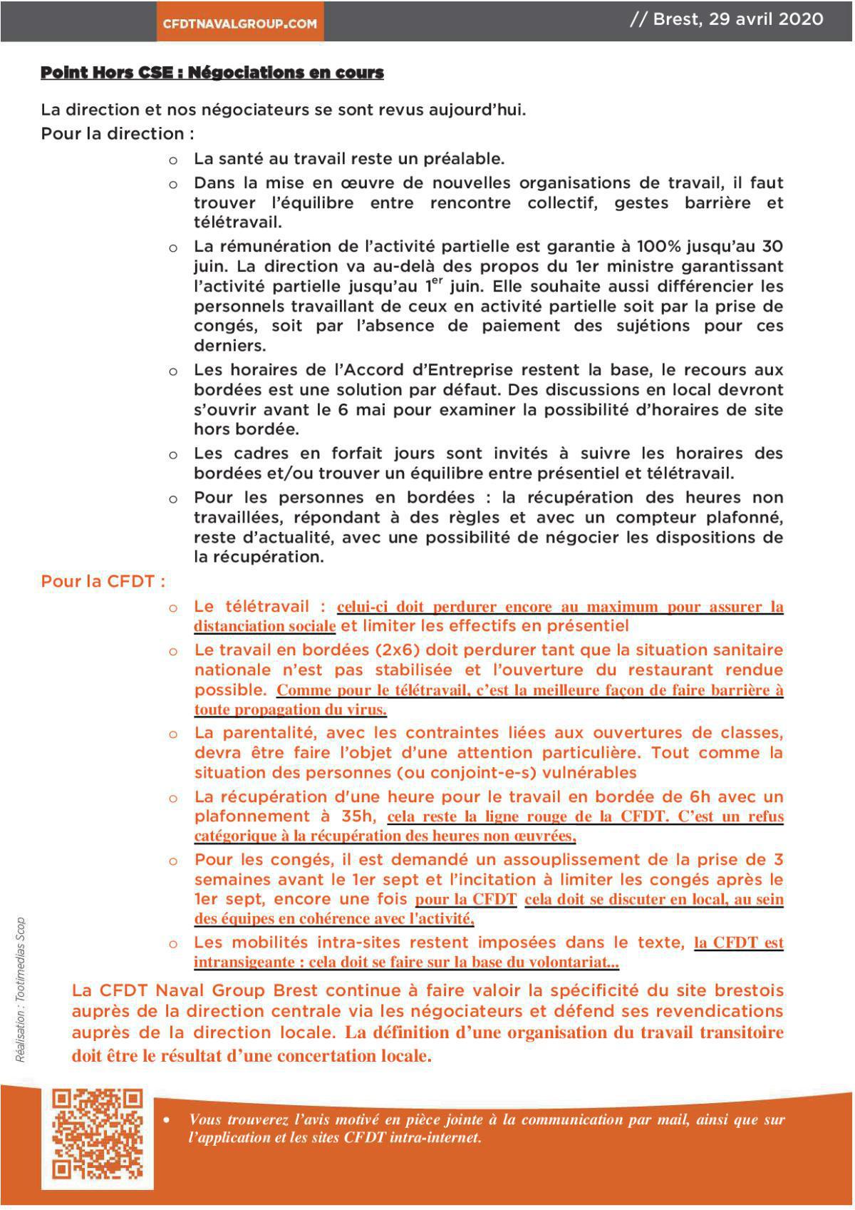 INFOS BREST du 29 Avril 2020