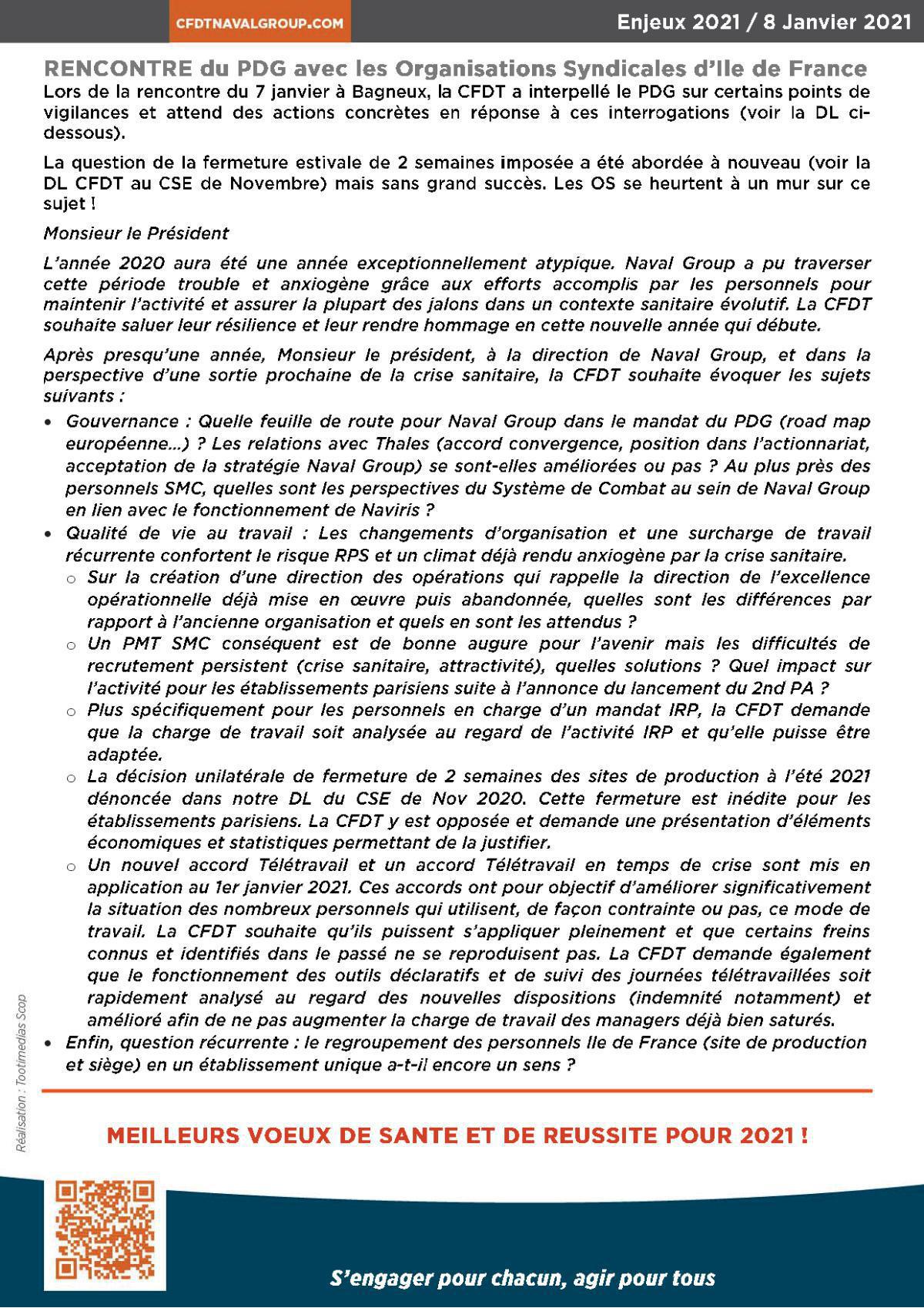 Les enjeux 2021 _ La CFDT engagée sur la négociation QVT