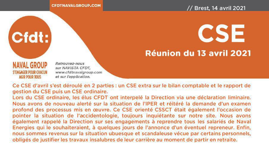  CSE du 13 avril 2021