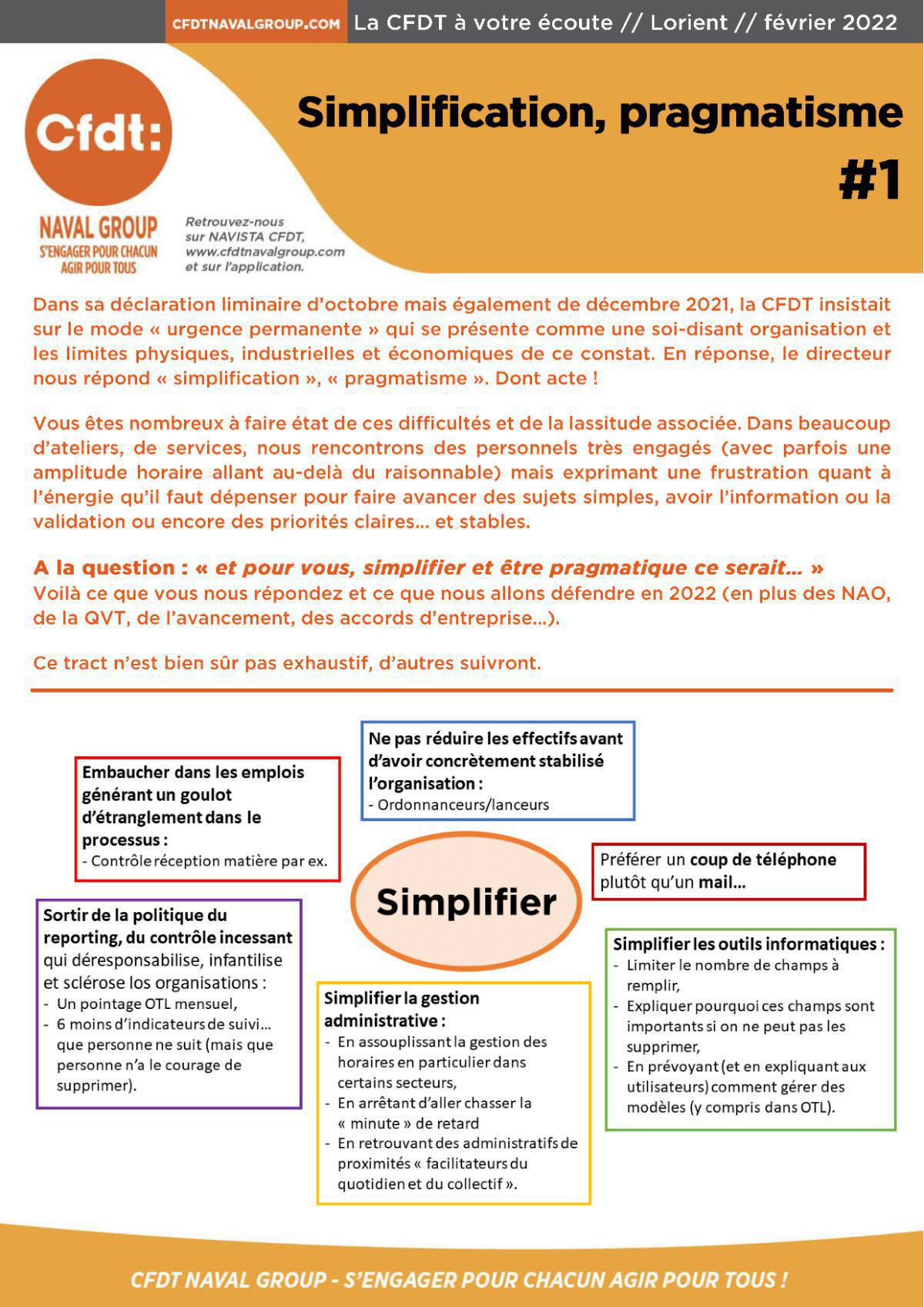 Simplification et pragmatisme