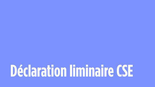 Déclaration Liminaire au CSE du 10 mai 2022 : Organisation usinage