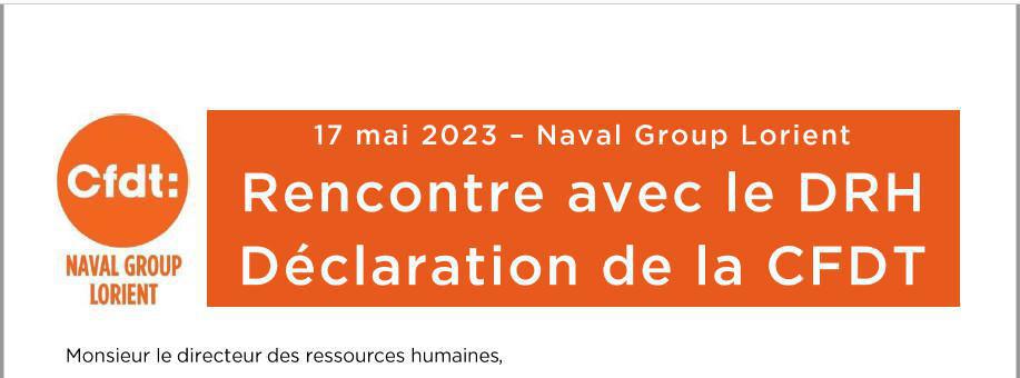 Déclaration du 17 mai vers le DRH
