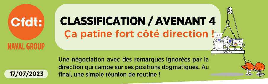 Classification & négociations : ça patine !