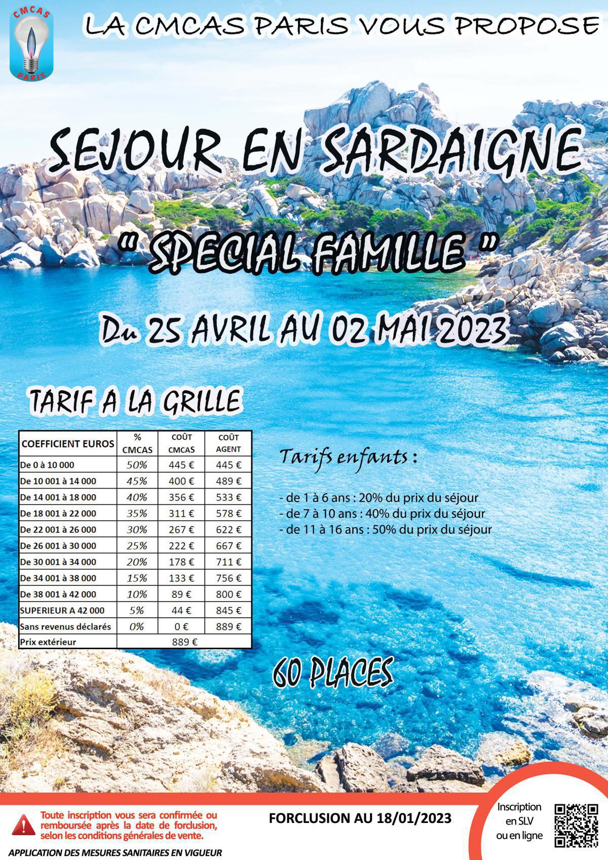  Séjour SARDAIGNE "spécial famille"