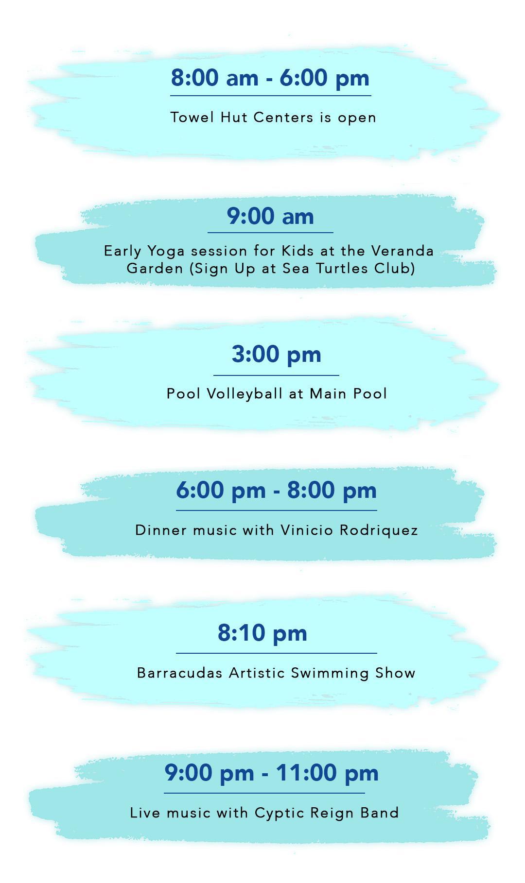 Divi Aruba All Inclusive Wednesday Schedule