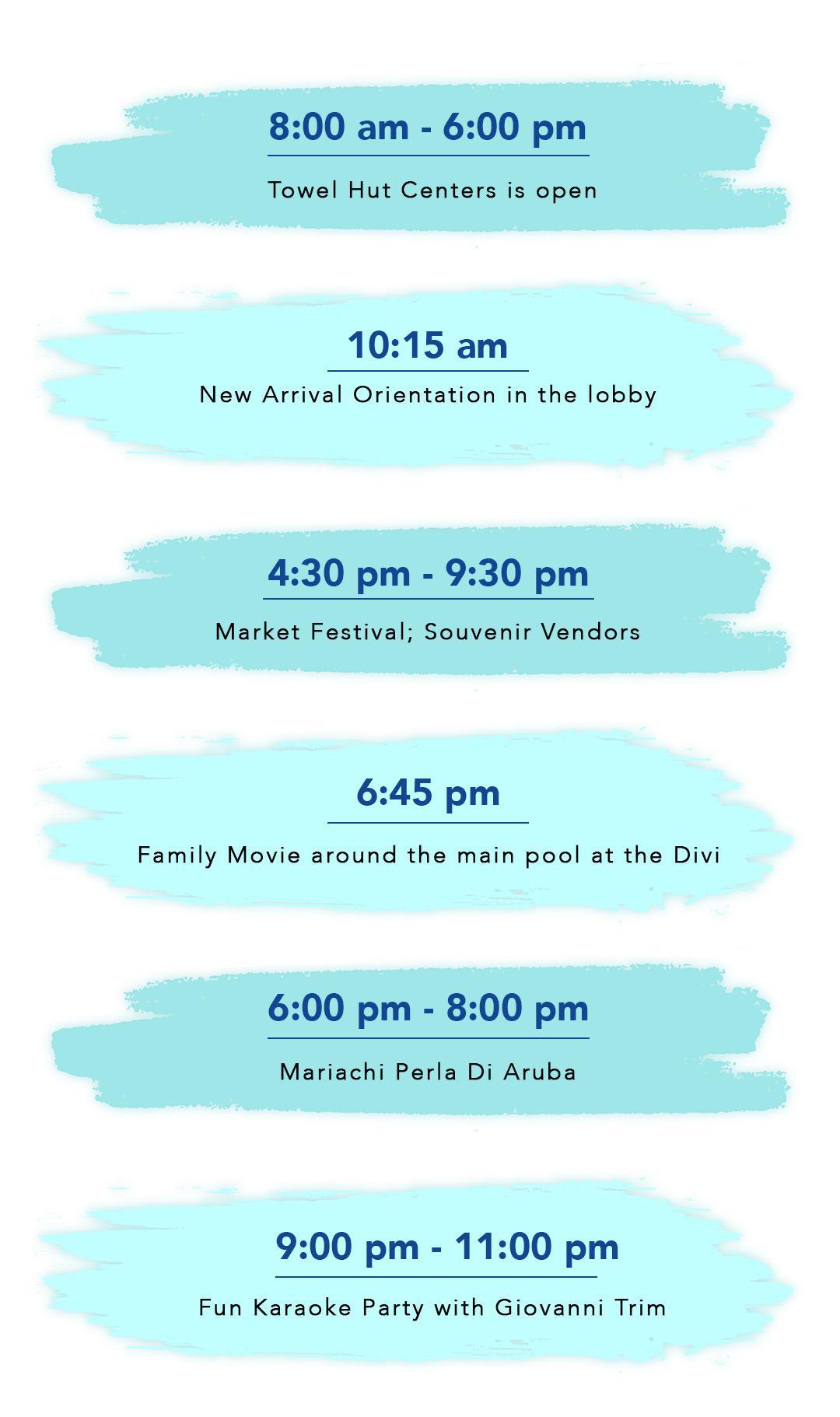 Divi Aruba All Inclusive Thursday Schedule