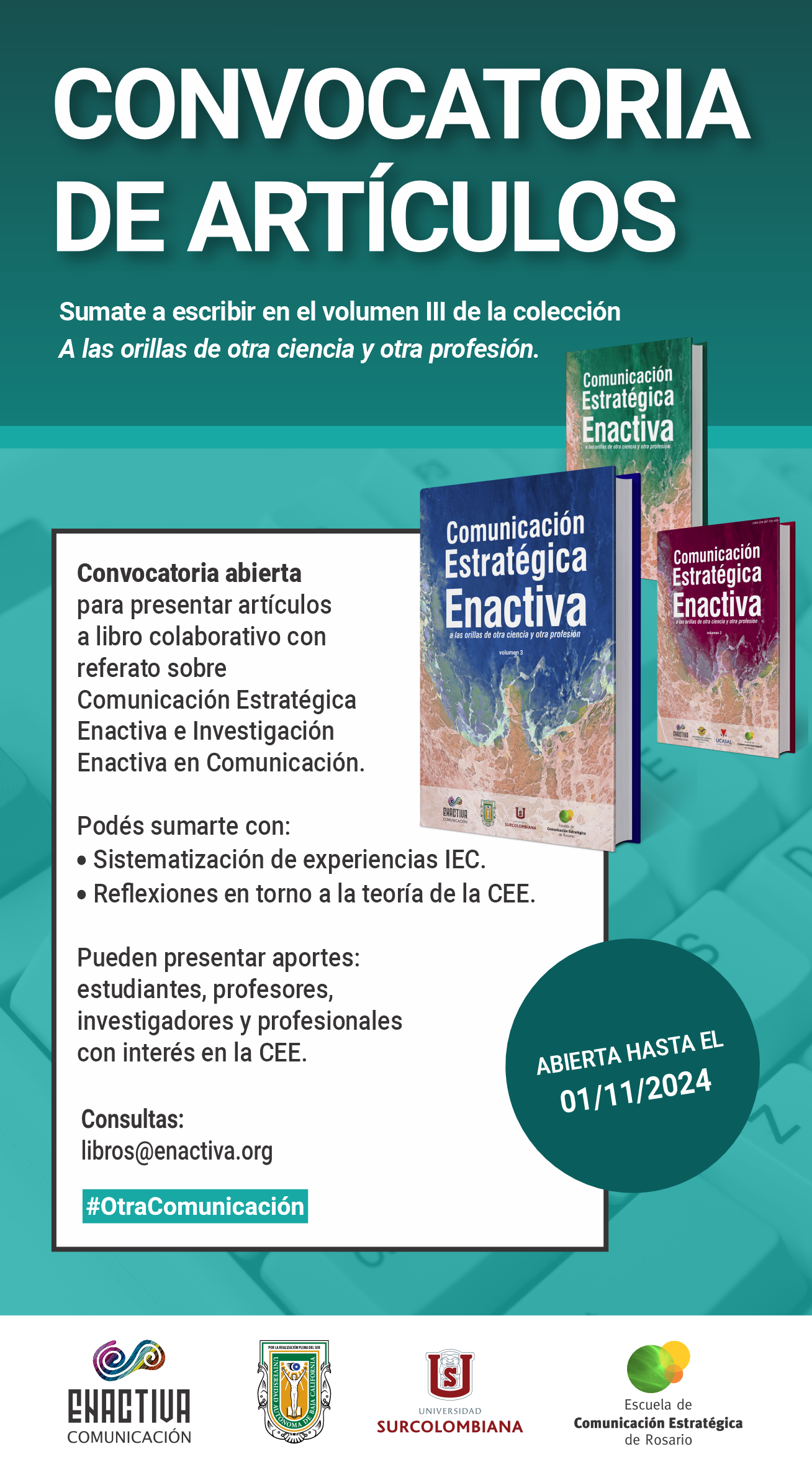 Convocatoria a artículos sobre comunicación estratégica enactiva.